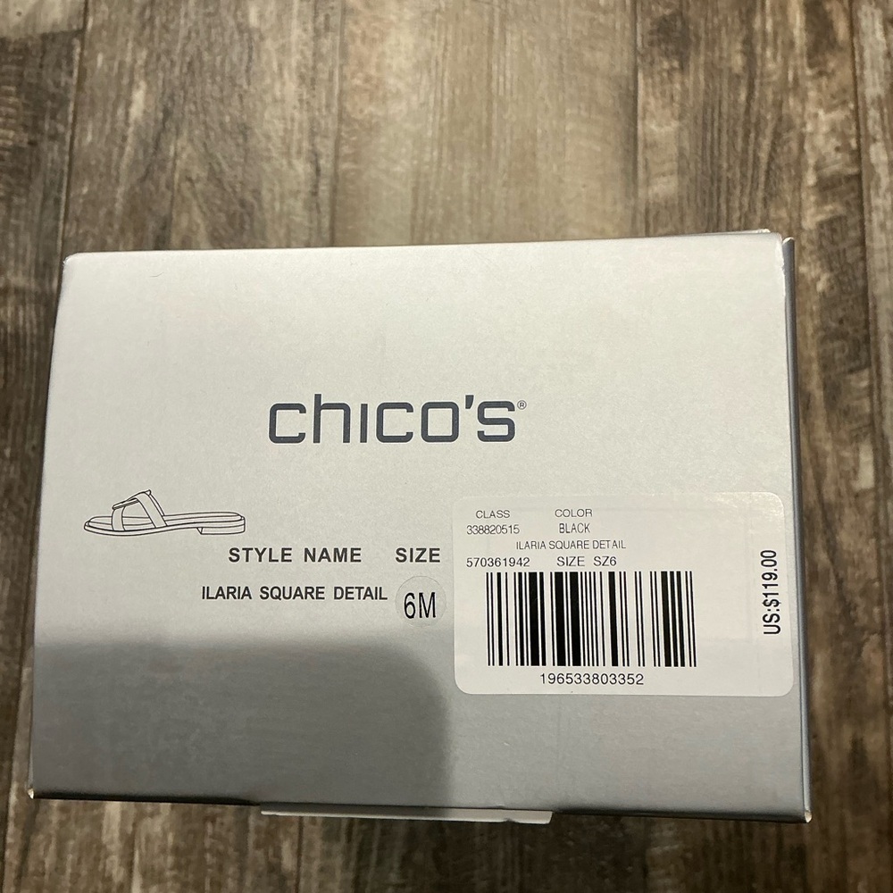 Chico's Black Interlocking Strap Slide Sandals Size 6 - Picture 10 of 16